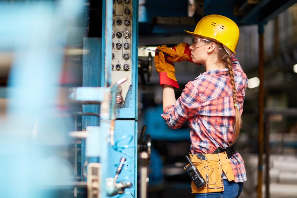 young female electrician