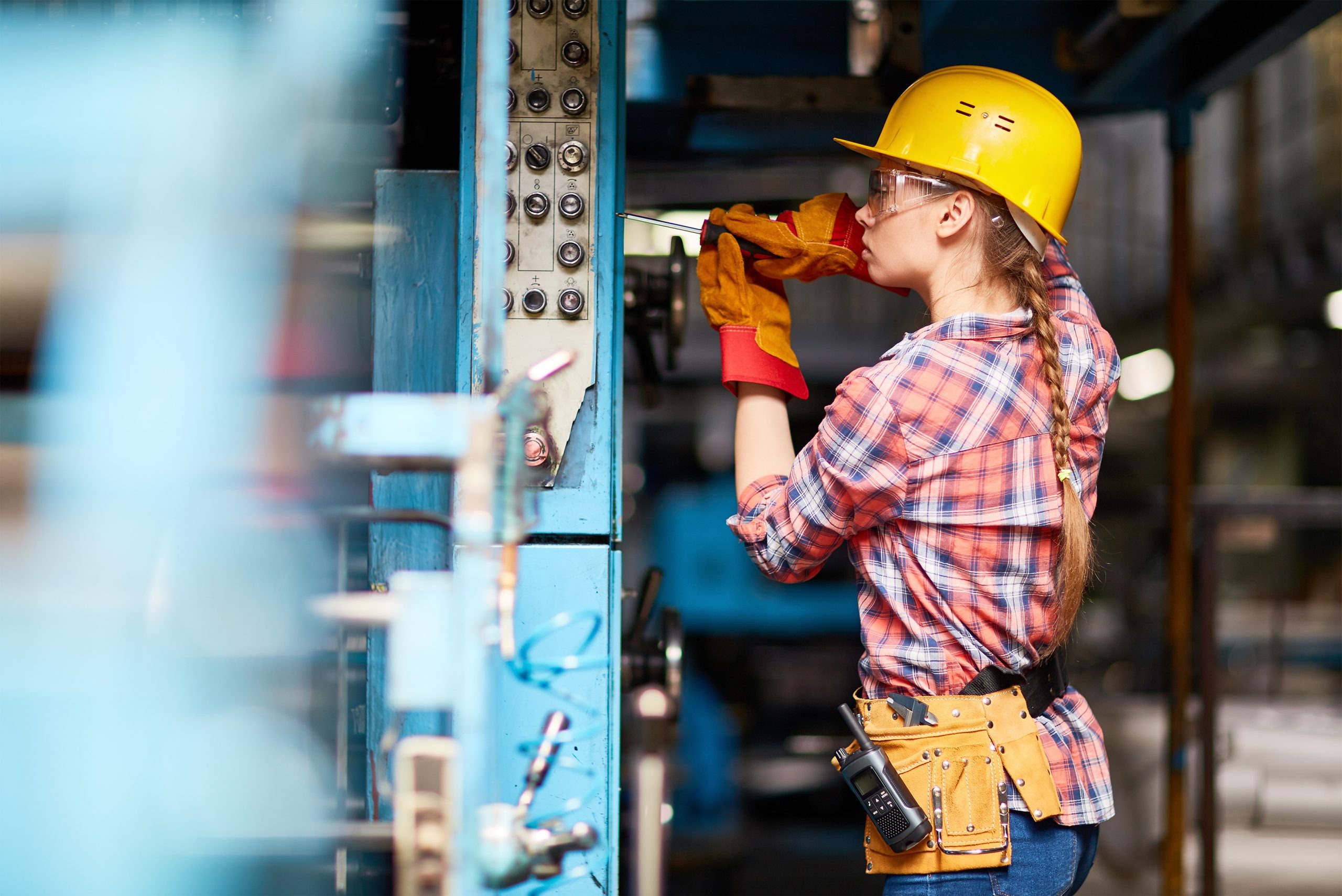 young female electrician